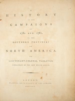 Lot #256 Banastre Tarleton: A History of the Campaigns of 1780 and 1781, in the Southern Provinces of North America - Image 2