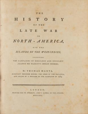 Lot #252 Thomas Mante: The History of the Late War in North-America - Image 2