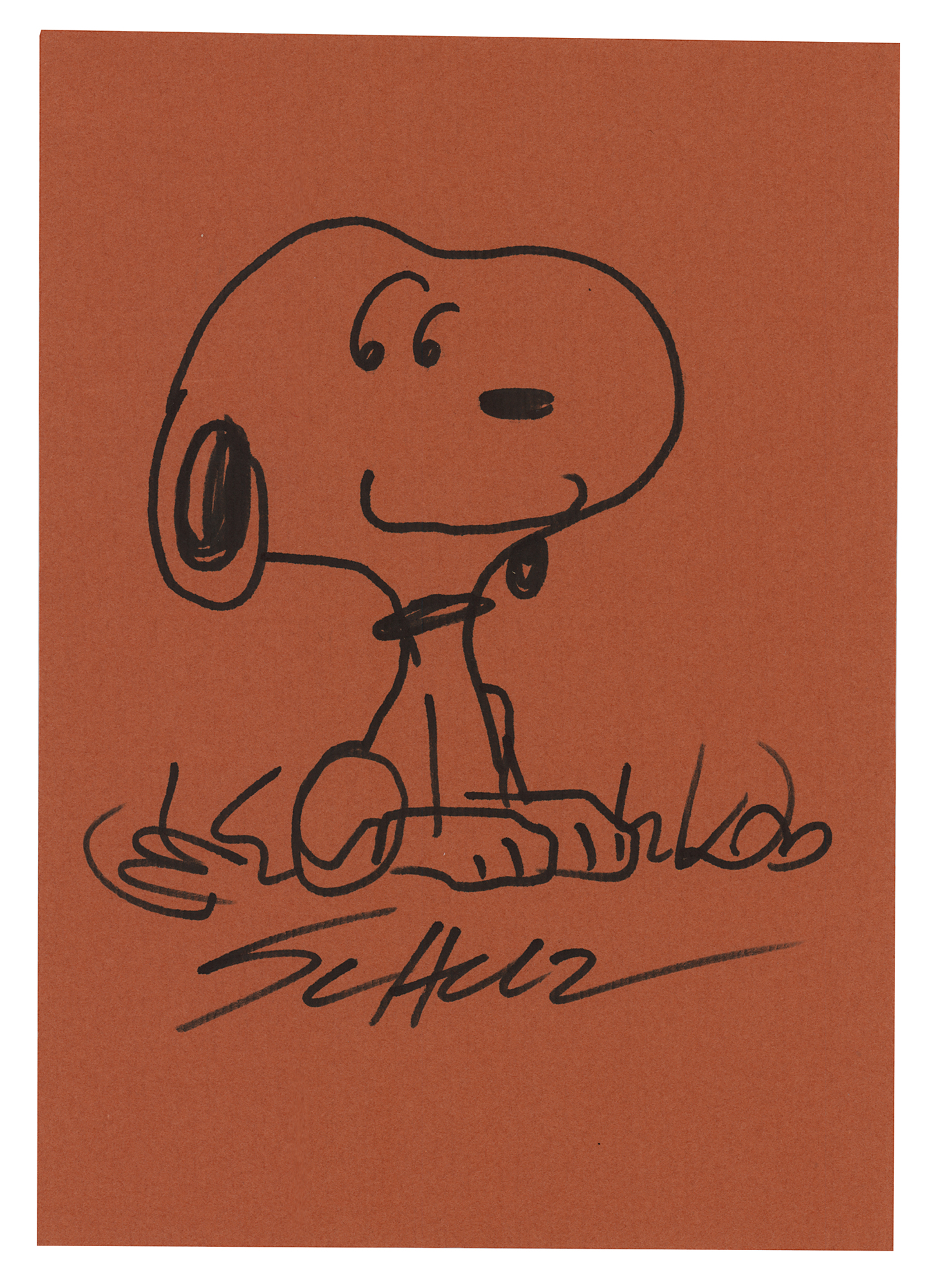 Lot #323 Charles Schulz Original Sketch of Snoopy