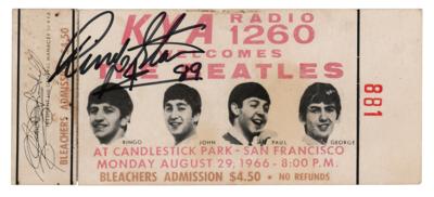 Lot #439 Beatles: Ringo Starr Signed 1966 Candlestick Park Ticket