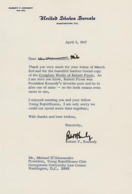 Lot #169 Robert F. Kennedy Typed Letter Signed