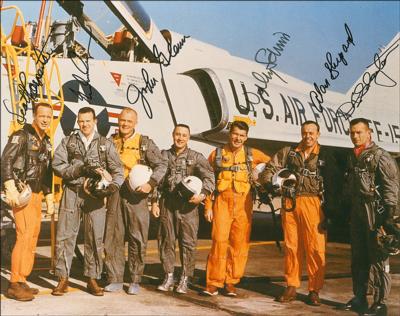Lot #299 Mercury Astronauts Signed Oversized Photograph
