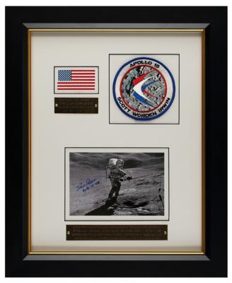 Lot #7441 Dave Scott's Apollo 15 Flown/Lunar Landed Flag Display