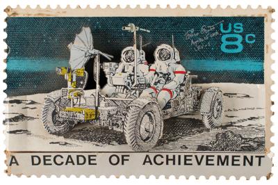 Lot #7459 Dave Scott Signed Apollo 15 3-D Postal Display