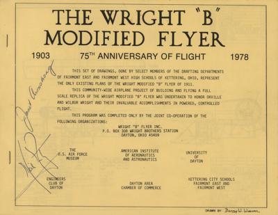 Lot #7280 Neil Armstrong Signed Wright 'B' Modified Flyer Booklet