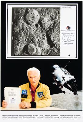 Lot #7543 Gene Cernan's Apollo 17 Flown CSM Lunar Landmark Map