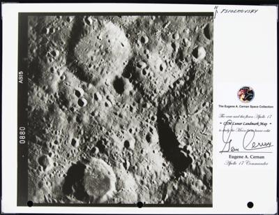 Lot #7543 Gene Cernan's Apollo 17 Flown CSM Lunar Landmark Map - Image 2