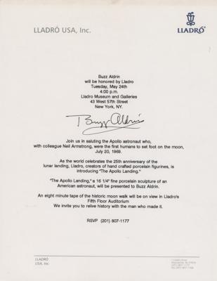 Lot #7299 Buzz Aldrin Signed Lladro Invitation 