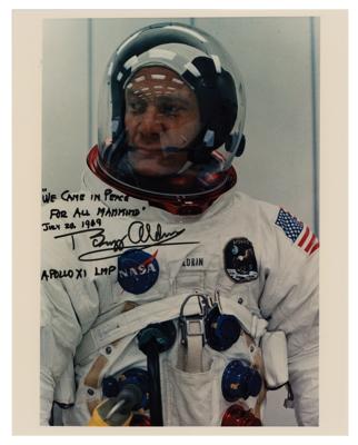 Lot #7295 Buzz Aldrin Signed Photograph