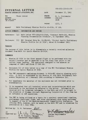 Lot #7208 Apollo 8 Preliminary Mission Profile - Image 2