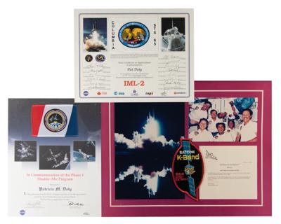Lot #7632 Space Shuttle (3) Flown Items from STS Missions 61-C, 65, and 91