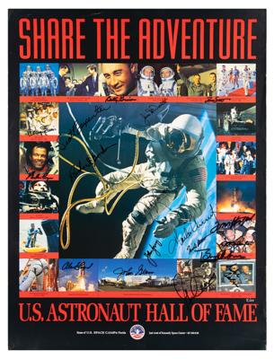 Lot #7557 Astronaut Hall of Fame Poster Signed by (17) Astronauts