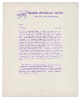 Lot #7092 Gemini 4: Ed White Original 'Type 1' Photograph - Image 2