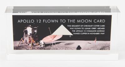 Lot #7332 Apollo 12 Flown Card Swatch Display (Attested to as Flown by Moonpans)