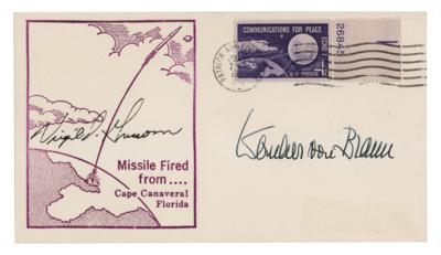 Lot #7180 Gus Grissom and Wernher von Braun Signed Cover - Image 1