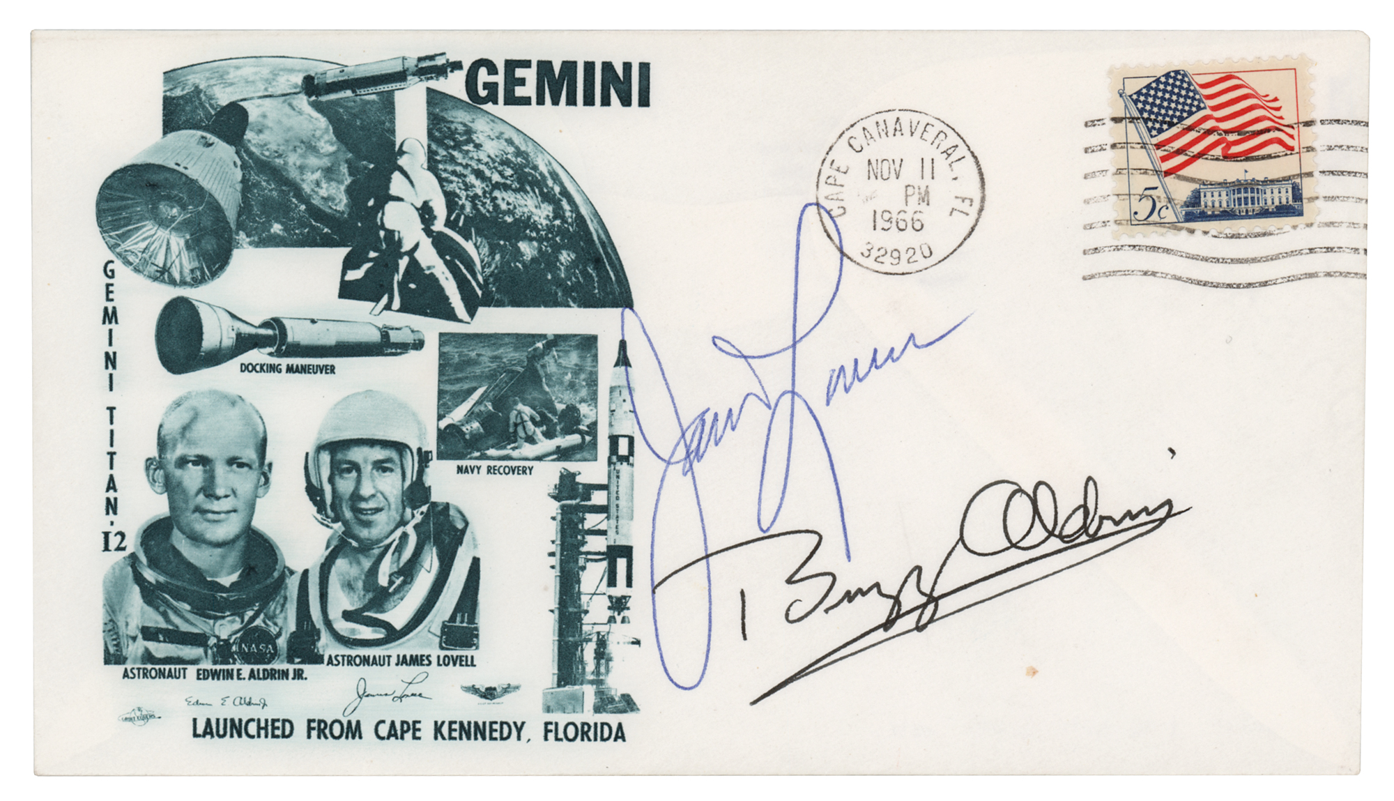 Lot #7089 Gemini 12 Signed 'Launch Day' Cover