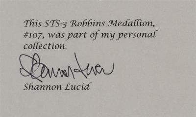 Lot #7614 Shannon Lucid's STS-3 Unflown Robbins Medallion - Image 3