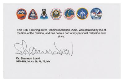 Lot #7617 Shannon Lucid's STS-6 Unflown Robbins Medallion - Image 3