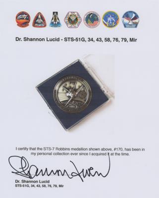 Lot #7618 Shannon Lucid's STS-7 Unflown Robbins Medallion - Image 3