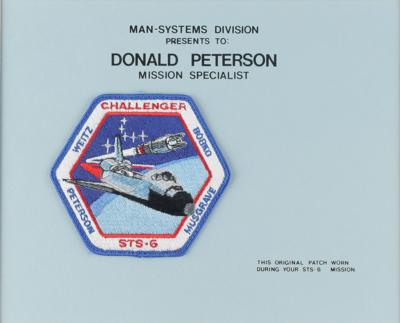 Lot #7629 Don Peterson's STS-6 Flown Suit Patch