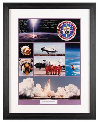 Lot #7657 STS-29 Flown Crew Patch and Signed Photograph Display - Image 2