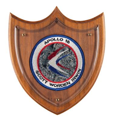 Lot #7474 Al Worden's Apollo 15 Patch Plaque - Image 1