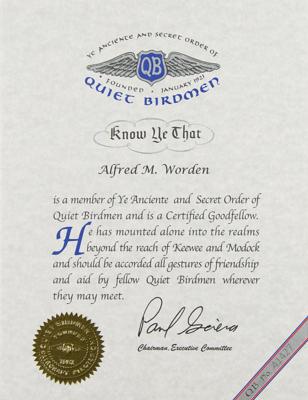 Lot #7491 Al Worden's Quiet Birdmen Membership Packet - Image 2