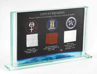 Lot #7702 NASA 'Steps to the Moon' Artifact Display (Attested as Flown by Space Legacies)