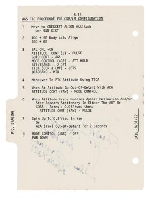 Lot #7533 Apollo 17 Lunar Flown Checklist Page Signed by Gene Cernan - Image 2