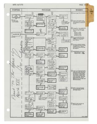 Lot #7532 Apollo 17 Flown Checklist Page Signed by Gene Cernan