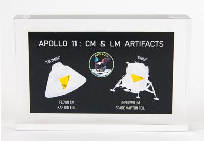 Lot #7307 Apollo 11 Kapton Foil Display (Attested as Flown)