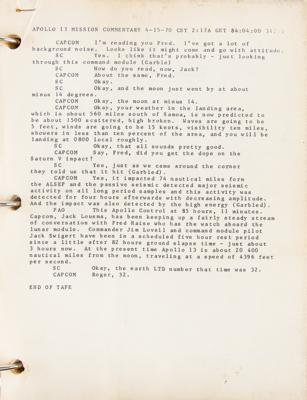 Lot #7355 Apollo 13 Original Complete 'News Center' Mission Transcript - Image 4