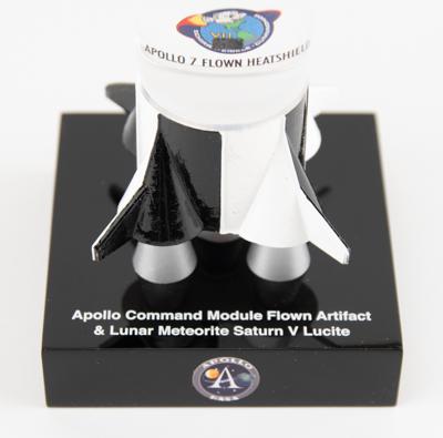 Lot #7143 Apollo Saturn V Rocket Lucite Model with Apollo CSM Segments (Attested as Flown) and a Lunar Meteorite NWA 11303 Segment - Image 4