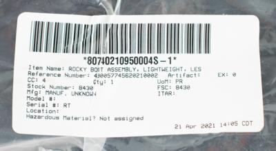 Lot #7652 STS-133 LES Boot Assembly, Lightweight (Issued as Flight Ready) - Image 8