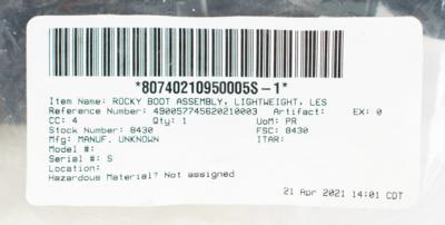 Lot #7649 STS-128 LES Boot Assembly, Lightweight (Issued as Flight Ready) - Image 8