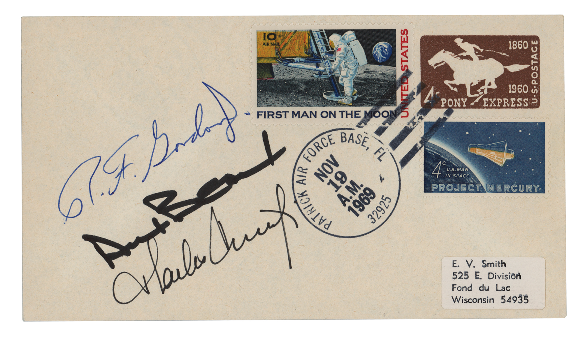 Lot #7334 Apollo 12 Signed Lunar Landing Day Cover