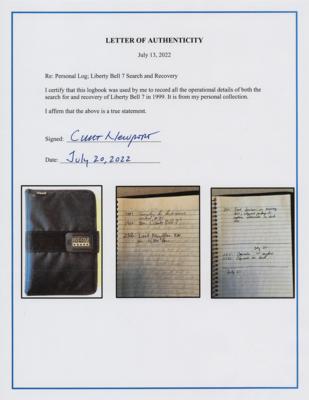 Lot #7007 Liberty Bell 7 Recovery Log Book - From the Collection of Curt Newport - Image 6