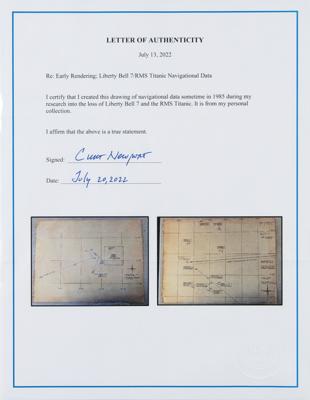 Lot #7016 Liberty Bell 7 Navigational Recovery Data Drawing - From the Collection of Curt Newport - Image 3