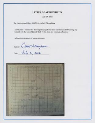 Lot #7017 Liberty Bell 7 Navigational Recovery Plotting Chart - From the Collection of Curt Newport - Image 2