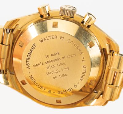 Lot #7000 Wally Schirra's 18k Gold Omega Speedmaster Professional 1969 Apollo 11 Commemorative Watch - Image 4