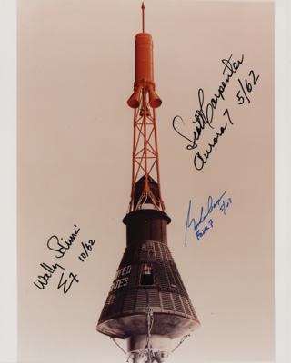 Lot #7063 Mercury Astronauts: Carpenter, Cooper, and Schirra Signed Photograph - Image 1