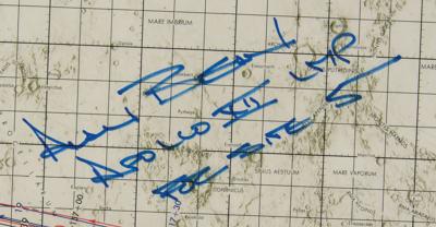 Lot #7340 Alan Bean Signed Apollo 12 Lunar Orbit Chart - Image 2