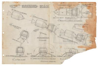 Lot #7141 Apollo Command/Service and Lunar Module (1963) Concept Drawings by Willard Taub