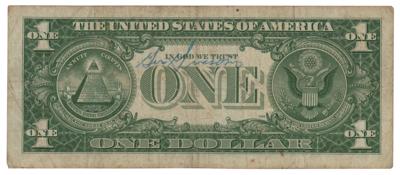 Lot #7179 Gus Grissom Signed One-Dollar Bill