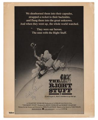 Lot #7039 Scott Carpenter and Wally Schirra Signed Poster for The Right Stuff