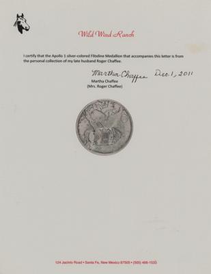 Lot #7177 Roger Chaffee's Silver Apollo 1 Fliteline Medallion - Image 3
