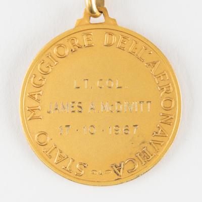 Lot #7242 Jim McDivitt's U.S. Air Force Dog Tag and Italian Staff of the Air Force Medallion - Image 3