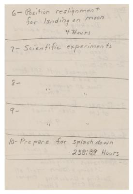 Lot #7222 Jim McDivitt's Handwritten Notes for the Apollo 9 Mission - Image 2