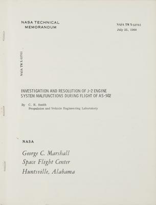 Lot #7151 Apollo 6: J-2 Engine System Malfunction Booklet