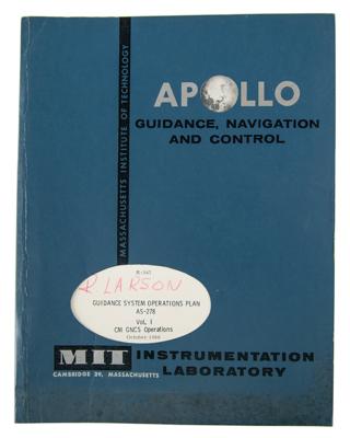 Lot #7140 Apollo AS-278 CM Guidance System Operations Plan
